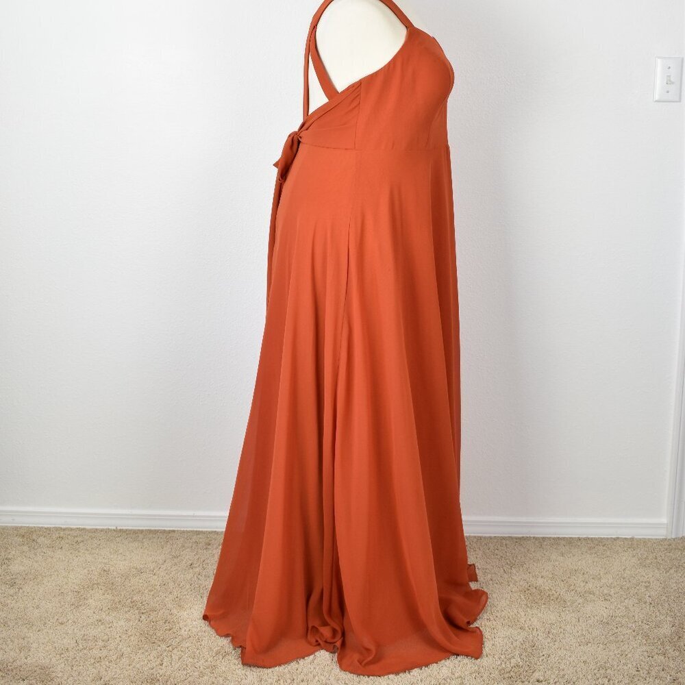 Azazie JULIE Burnt Orange A-Line Sweetheart Neckline Chiffon Dress - 20 - Picture 7 of 9